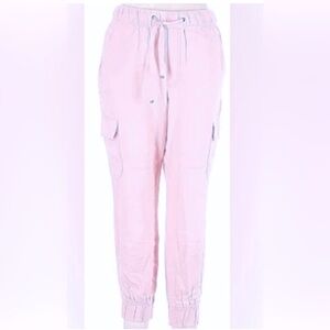 NWOT Woman St John’s Bay Pink Cargo Jogger Style Pants With Drawstring